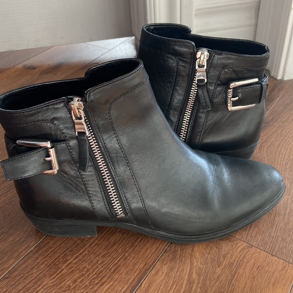 Ralph Lauren black leather booties size 6